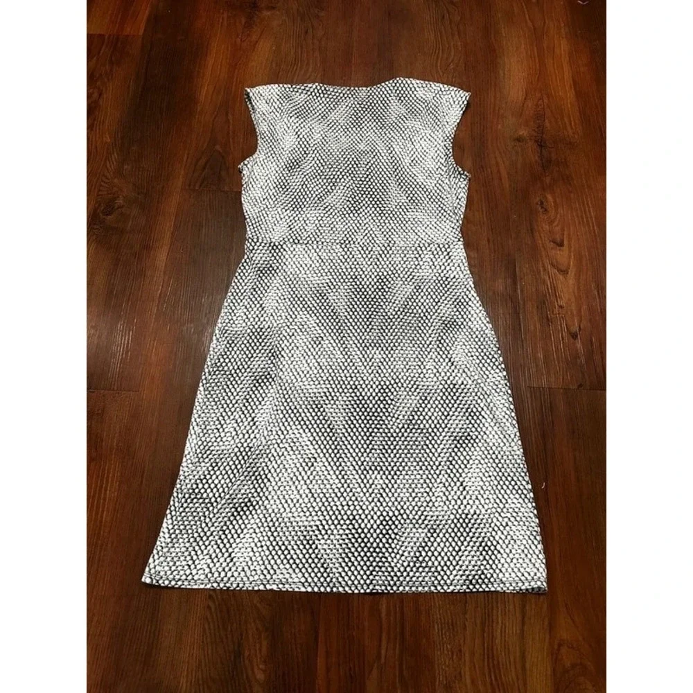 Michael Kors Faux Wrap Dress Size M Grey White Snakeskin Print Sleeveless